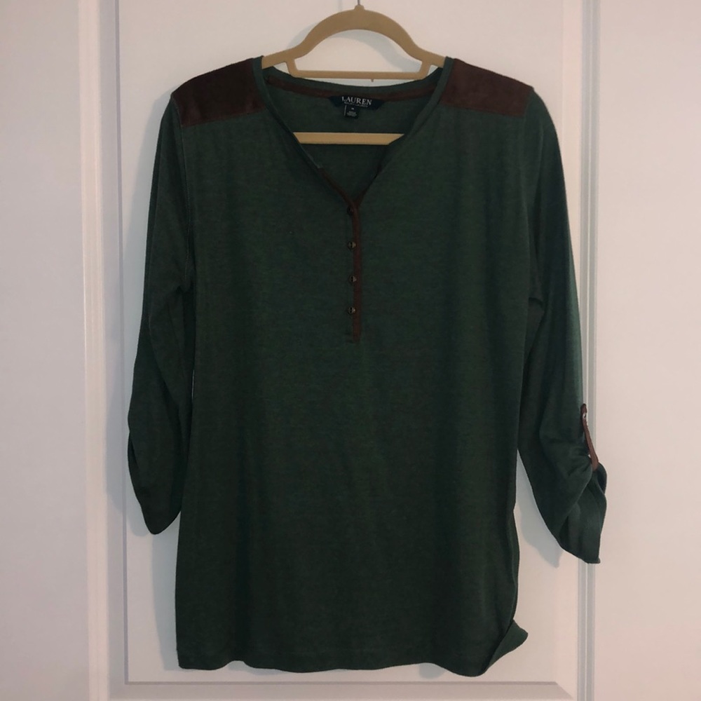 Ralph Lauren Long-Sleeve with Suede Shoulder Patches